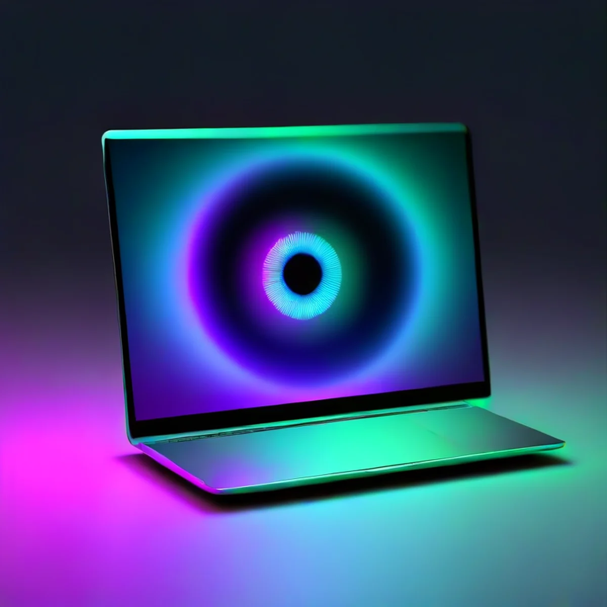 Interfaz holográfica de herramientas de edición de fotos.