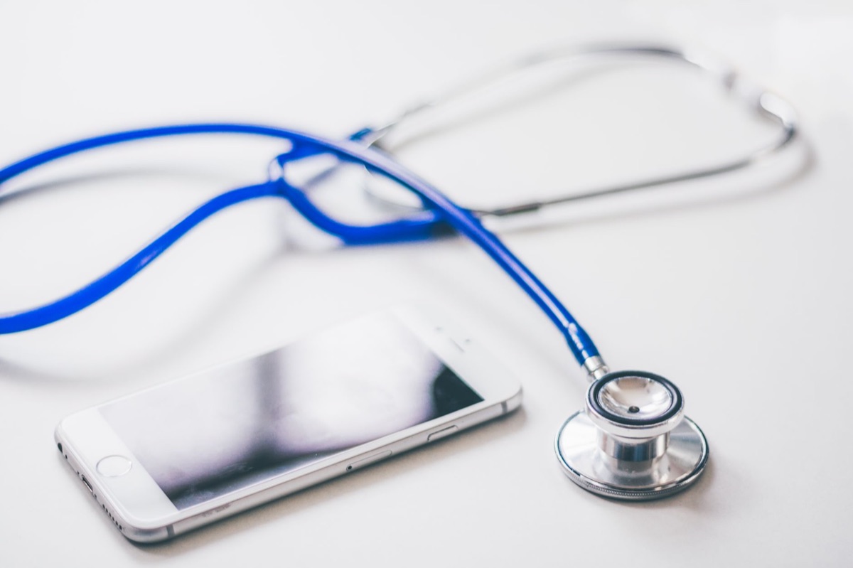 Health app with medical icon and calendar view