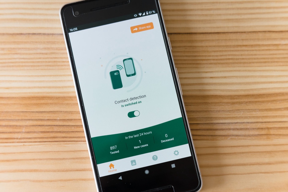 Interface d'un appli de suivi de la santé