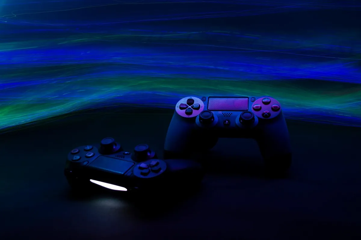 game console, sony, video games, lights, neon, freezelight, gamepad, joystick, console, ps4, xbox, dark, joysticks, playstation, controller, play, game, technol